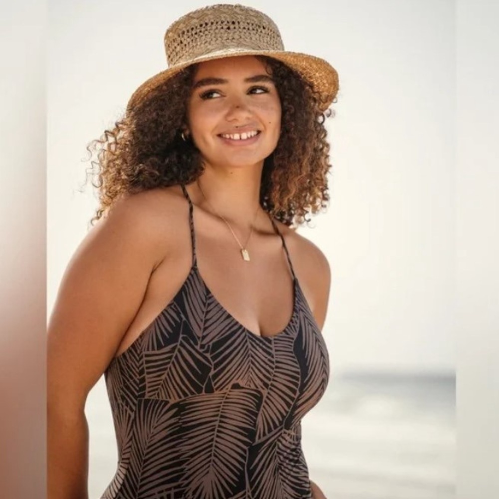 Vuori Sunkissed One Piece Women's Swimsuit, chocolate fronds - Picture 9 of 10
